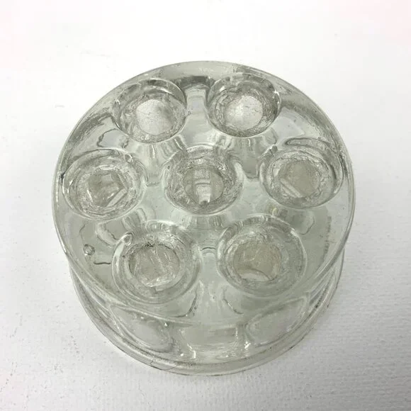 Vintage Flower Frogs Set Of 3 Clear, Carnival Glass, Ceramic - Picture 8 of 16